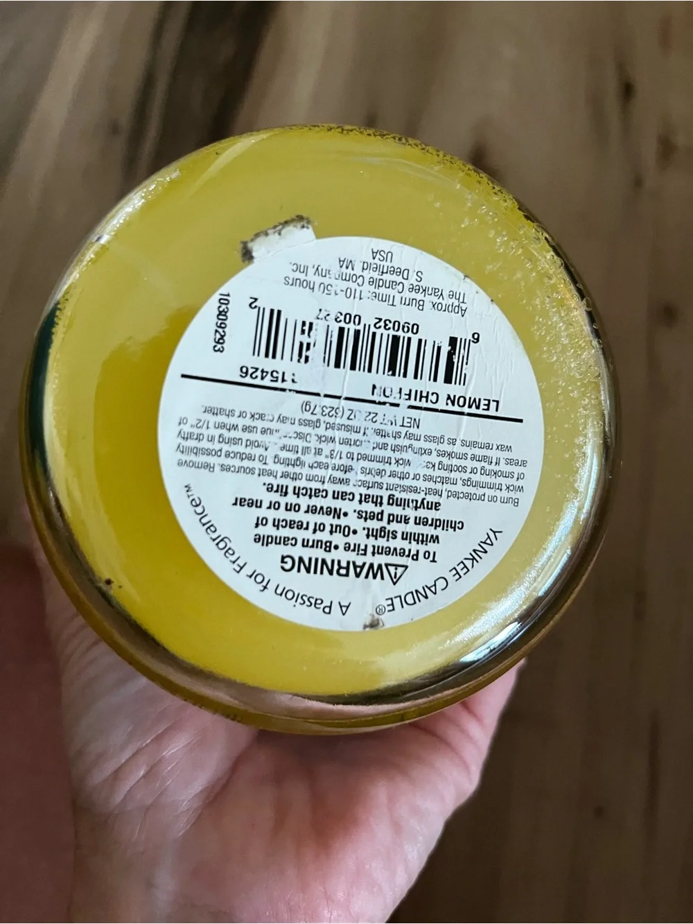 yankee candle- lemon chiffon VHTF white Label